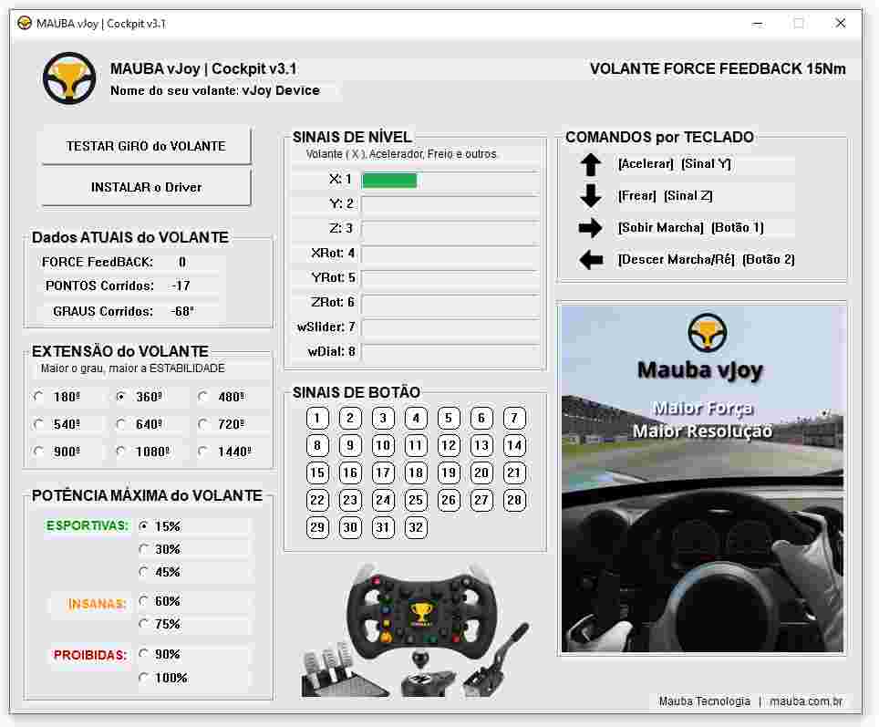 Volante Force Feedback 15nm Diy Motor Hoverboard- Módulo Usb - Foto mini 4