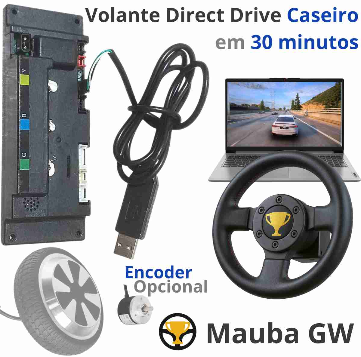 Volante Caseiro Em 30 Minutos - Mauba GW - aceita ENCODER