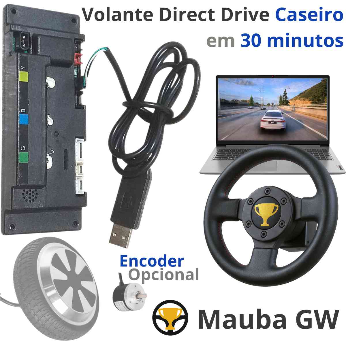 Volante Caseiro Em 30 Minutos - Mauba GW - aceita ENCODER